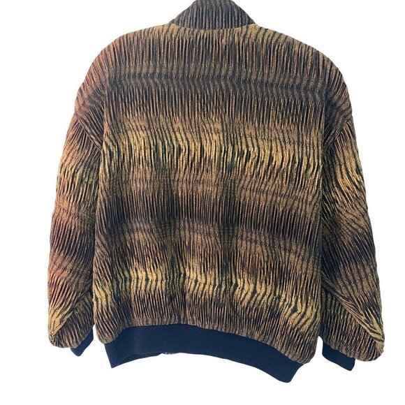 American Designer Styles Bomber Jacket Womens Size Large L Animal Print Vintage - Picture 2 of 10